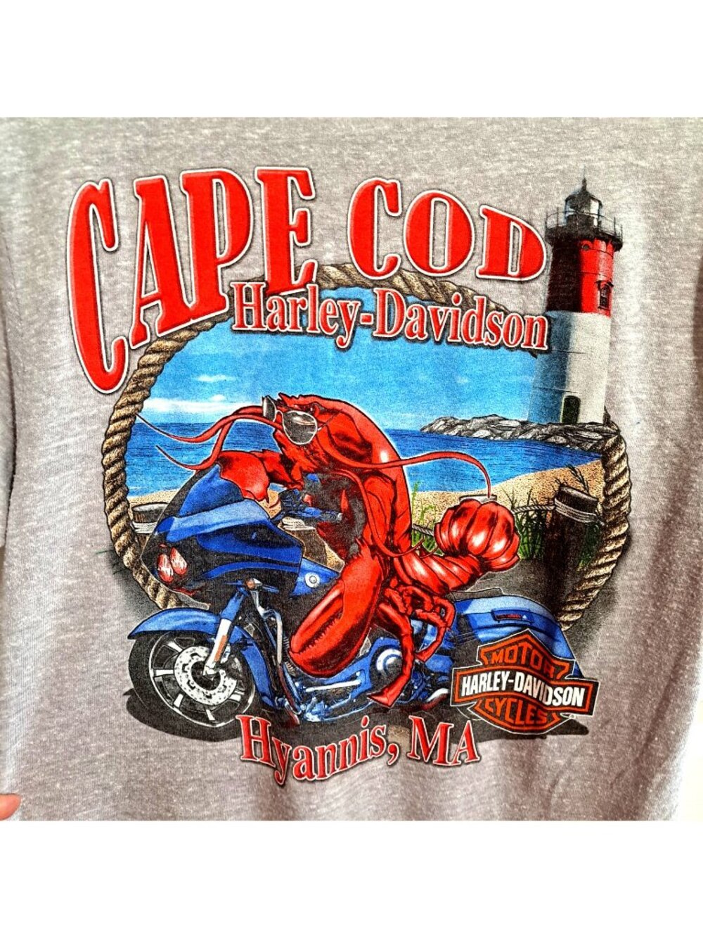 Harley-Davidson Men's L Short Sleeve Gray Shirt Cape Cod MA